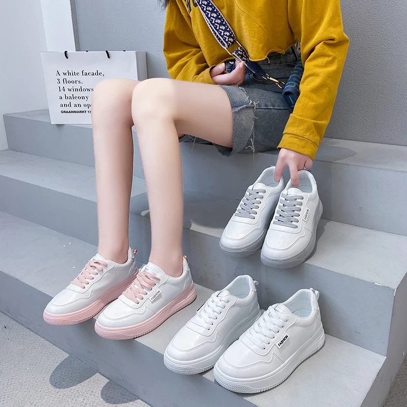 

Little White Shoes Female 2021 Spring Autumn New Ins Tide Thick-Soled Casual Shoes Trifle Sports Wild board shoes women Fashion