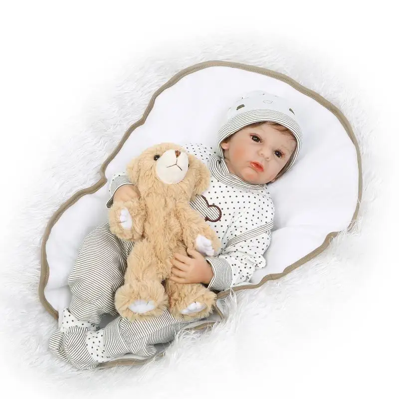 

19inch New Silicone Simulation Baby Doll Cute Baby Christmas Day Gift