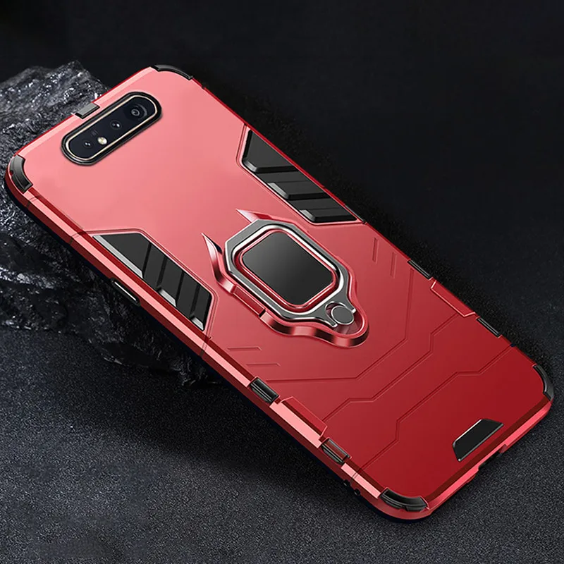 Red Противоударный чехол из ТПУ+ поликарбоната для samsung A80 A50, защитный чехол с магнитным кольцом для samsung Galaxy A80 A 80 A50 A 50, чехол с полной защитой - Цвет: Red