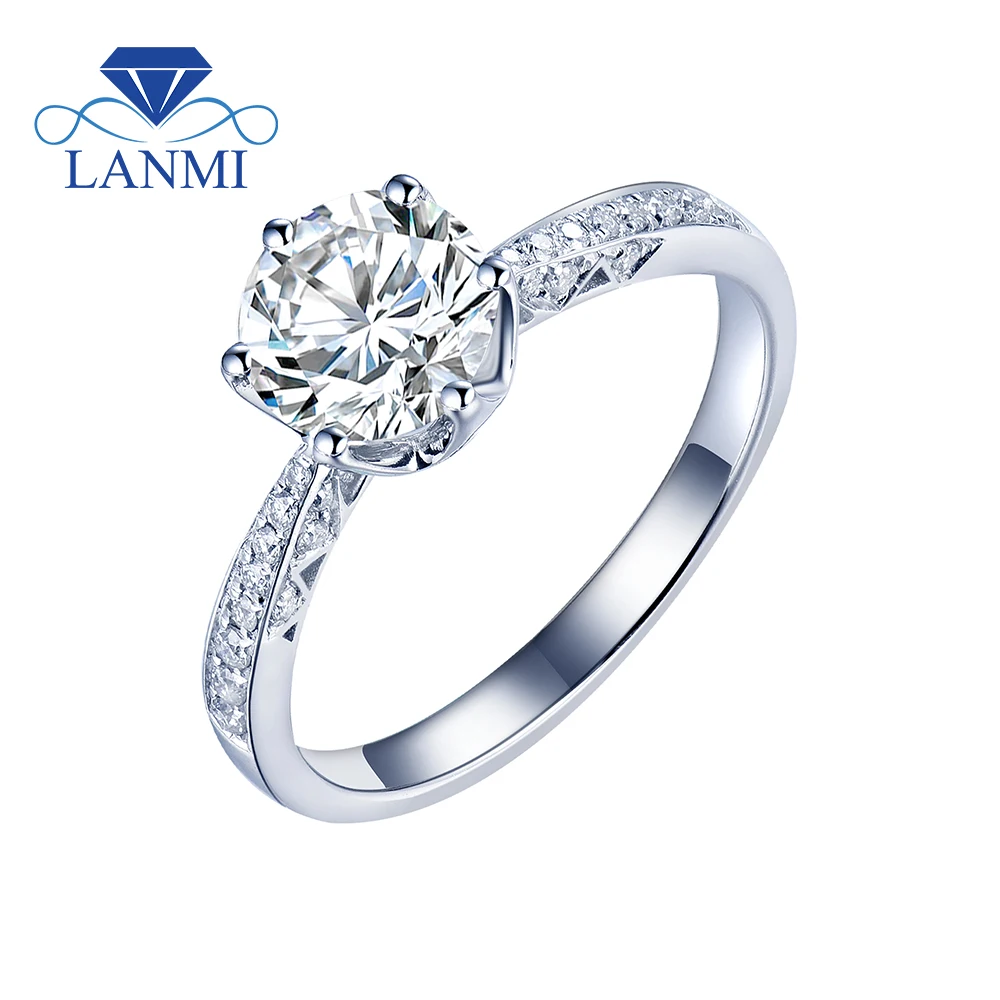 

LANMI Girl Moissanite Ring Wholesale MOQ 10pcs S925 Sterling Silver Natural 0.5ct 1ct 2ct Moissanite Rings For Women Anniversary