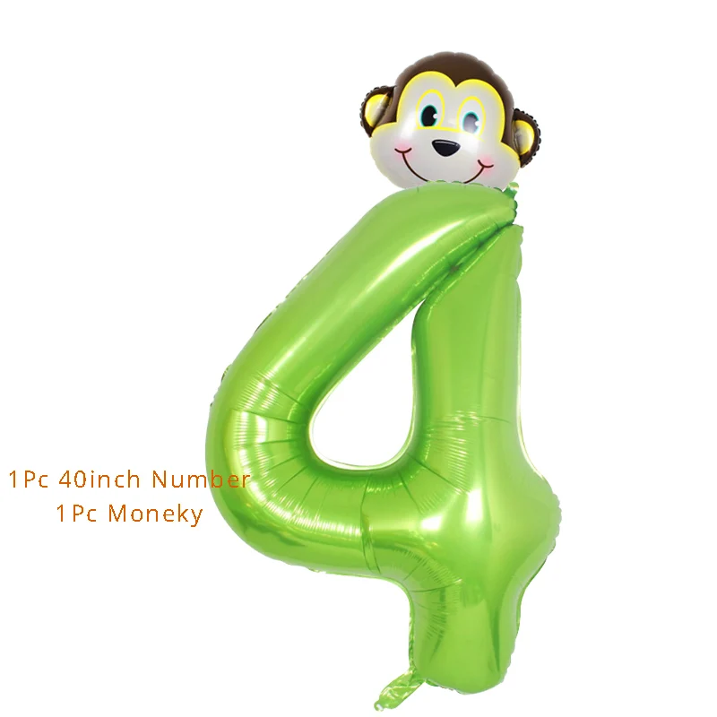 

40inch Green Number Balloons Jungle Party 1 2 3 4 5 6 7 8 9 Foil Balloon Forest Party Kids Birthday Party Baby Shower Decor