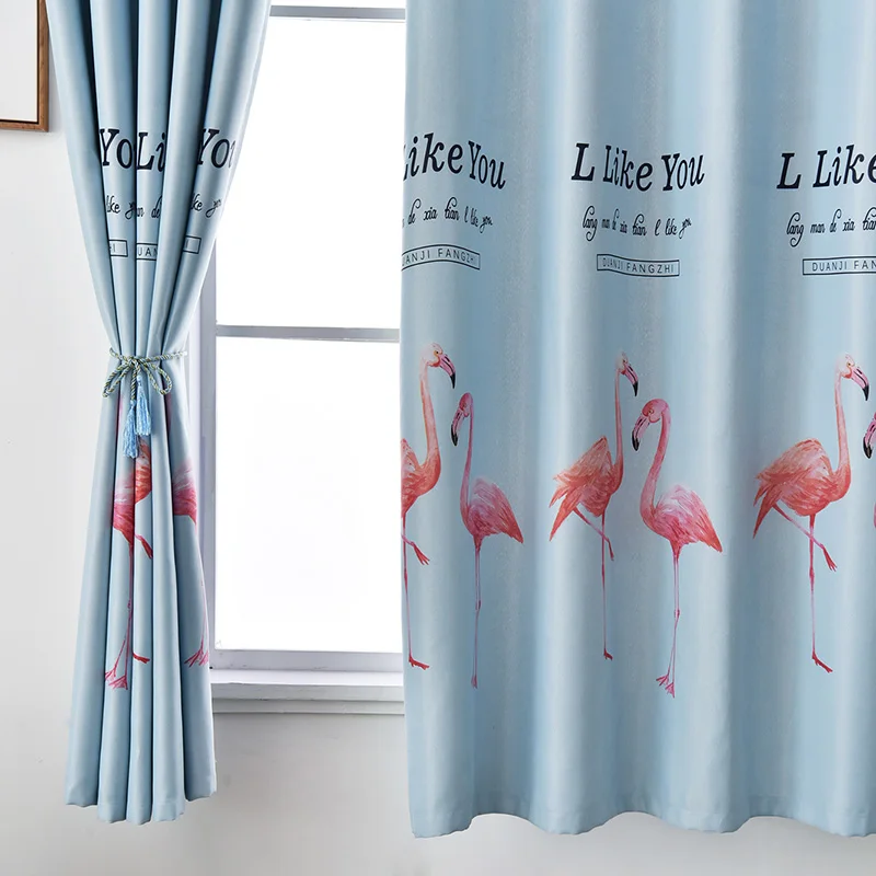 Мультяшные оконные шторы для девочек гостиной синие детей мальчиков спальни