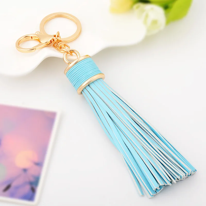 Романтический женский брелок для ключей с кожаной кисточкой подвеска