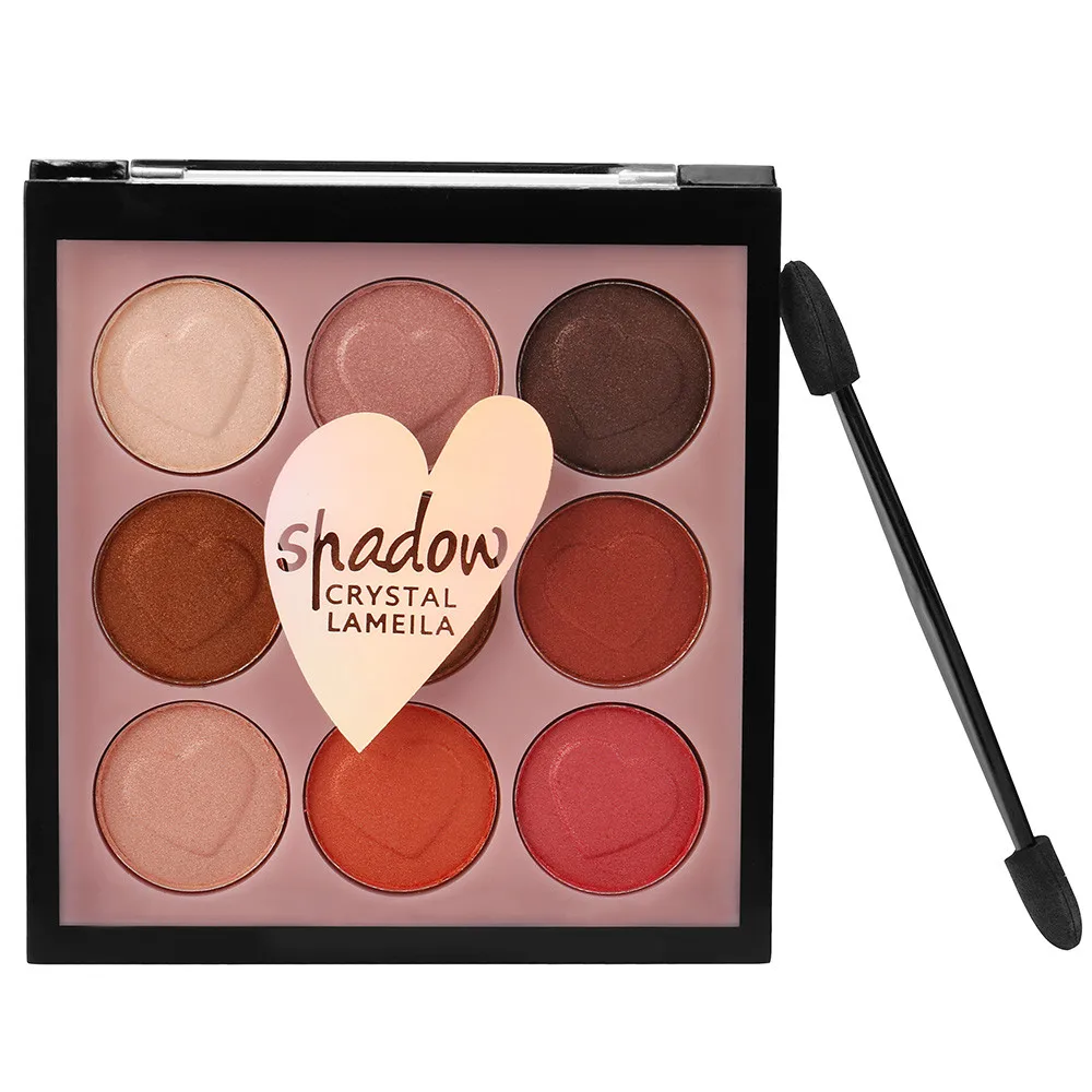 9 цветов Перламутровые блестящие тени для век Палитра матовые Кристальные