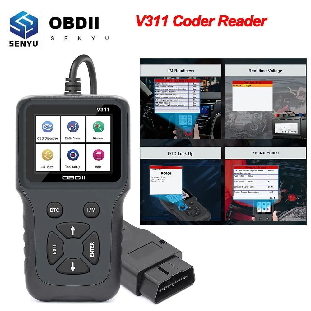 Считыватель кодов V311 OBD2 диагностический инструмент OBDII/EOBD считывание/очистка