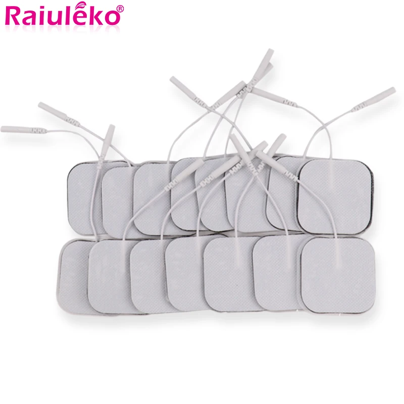 

50 Pcs Digital Physiotherapy Pulse Massager 5x5cm 2mm Plug Reusable electrodes Tens Electrode Pads For Nerve Muscle Stimulator