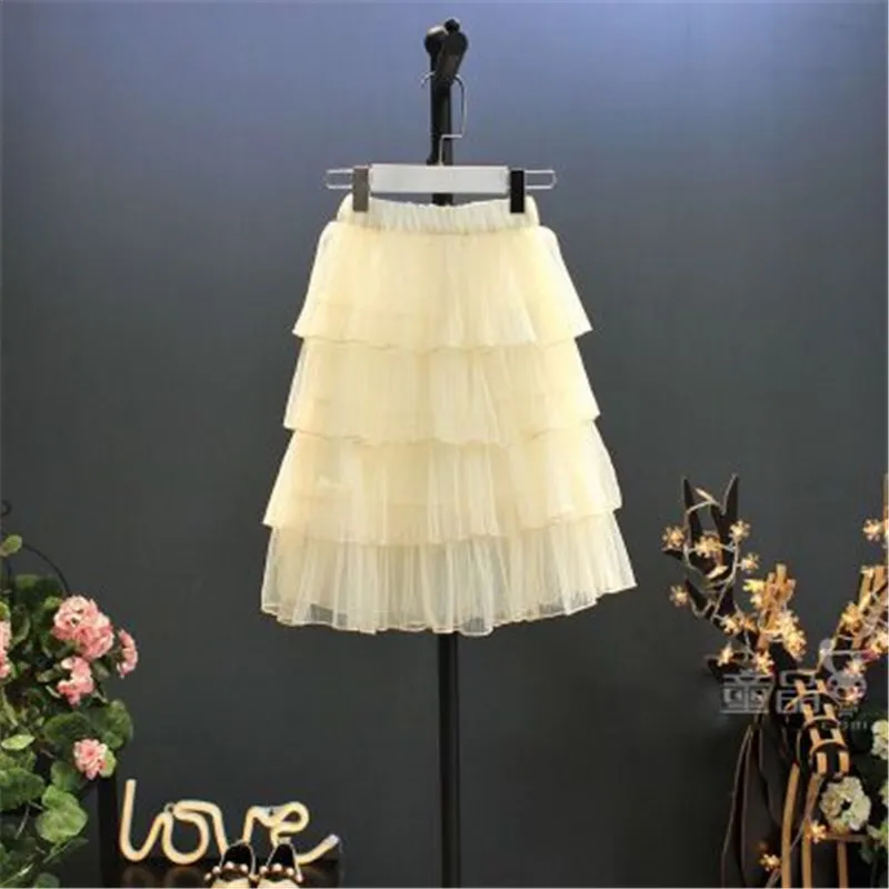 Юбка из тюля для девочек черная детей 12 лет лето-осень 2019 шифоновая