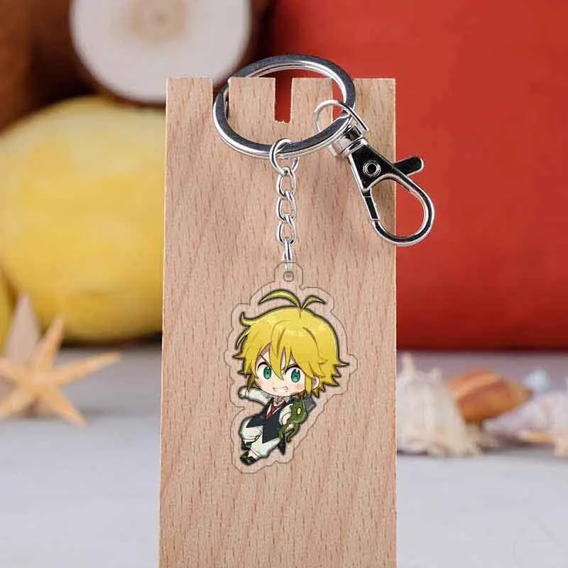 

Anime The Seven Deadly Sins Keychain Cartoon Figure Nanatsu no taizai Acrylic Bag Pendants Car Key Chains Holder