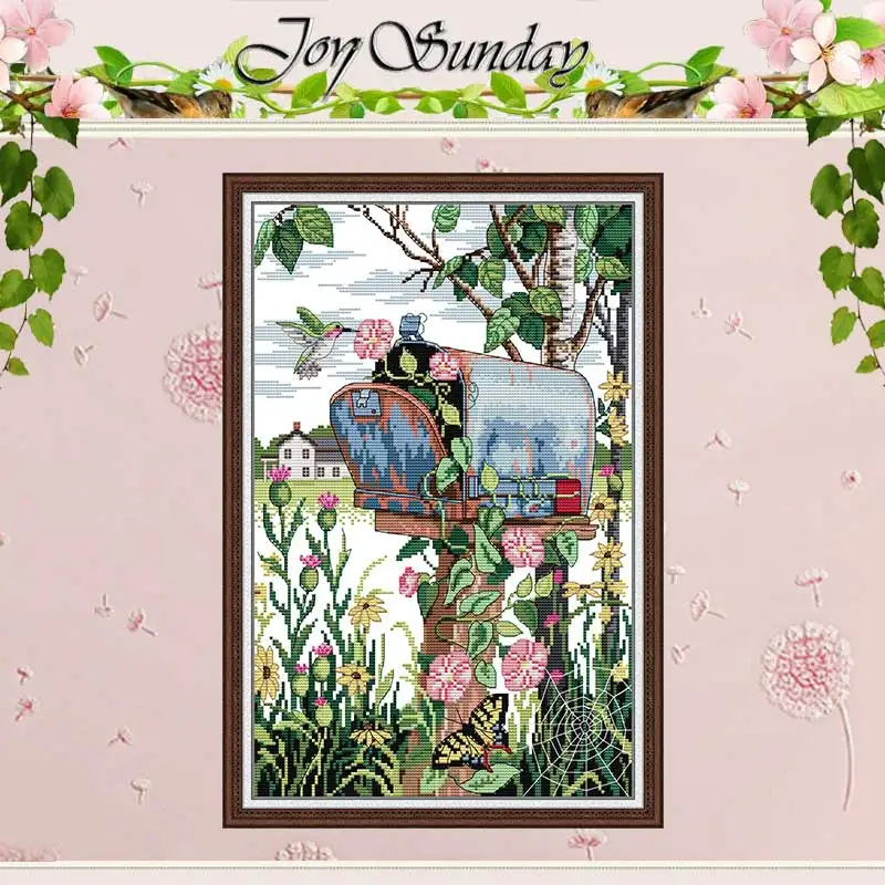 

Morning Glory and Hummingbird Cross Stitch 11CT 14CT Stamped Cross Stitch Set Wholesale Cross-stitch Kit Embroidery Needlework