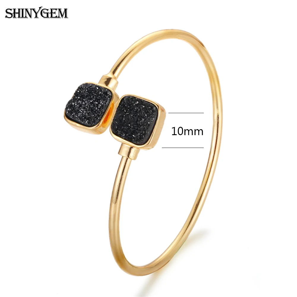 Браслет-манжета Женский с кристаллами из натурального камня | Украшения и