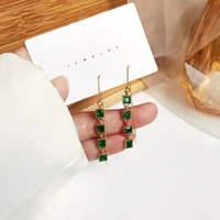 mihan s925 needle delicate jewelry vintage green drop earrings pretty design high quality crystal drop earrings for women gifts