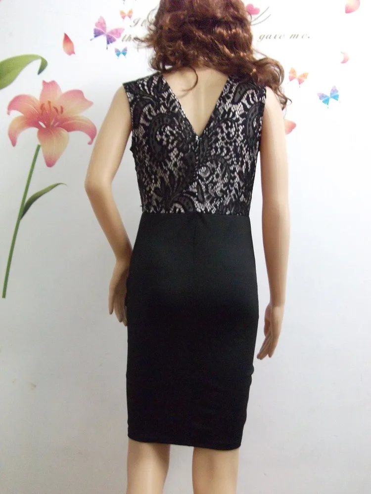 Женское вечернее мини-платье без рукавов с глубоким V-образным вырезом | Женская