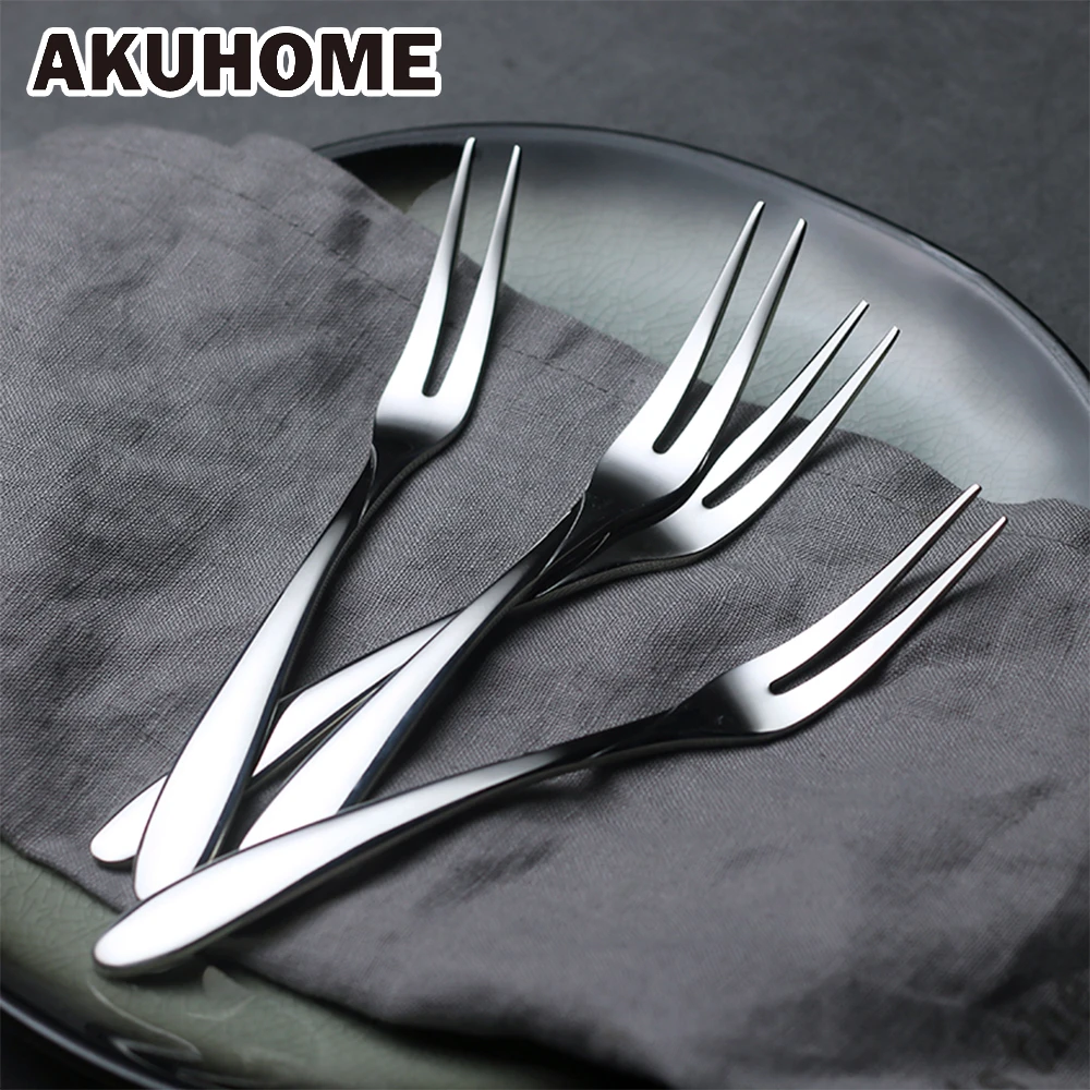 

304 Stainless Steel Fruit Fork 2 Teeth 15cm Length