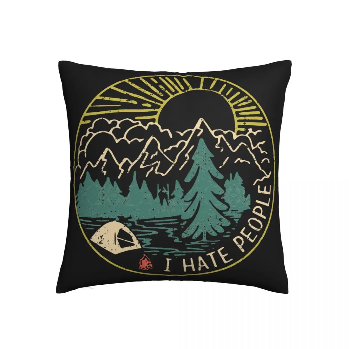 

Чехол для матери с подушкой, чехол с надписью I hate people, для кемпинга, походов, квадратной формы, чехол для спальни на молнии, Летний чехол