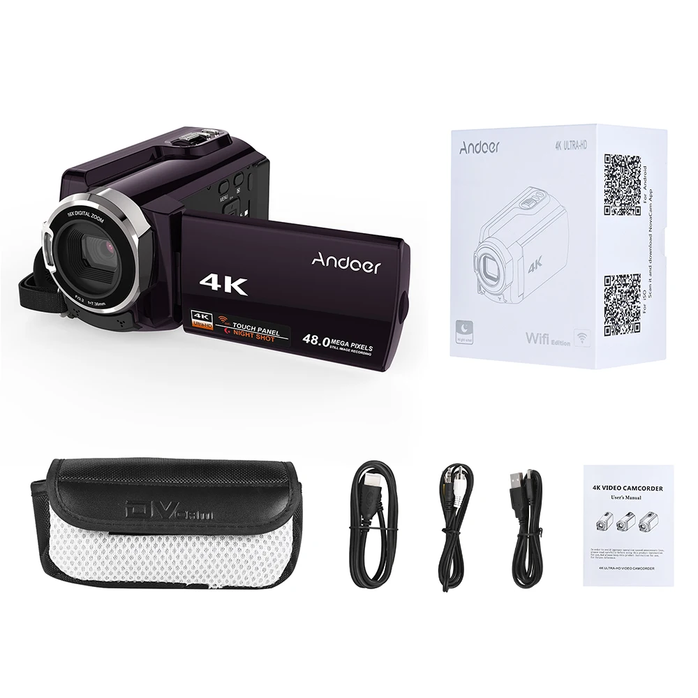 Andoer HDV 534K 4K 48MP цифровая камера с Wi Fi для видео Камера 1080P разрешением высокой
