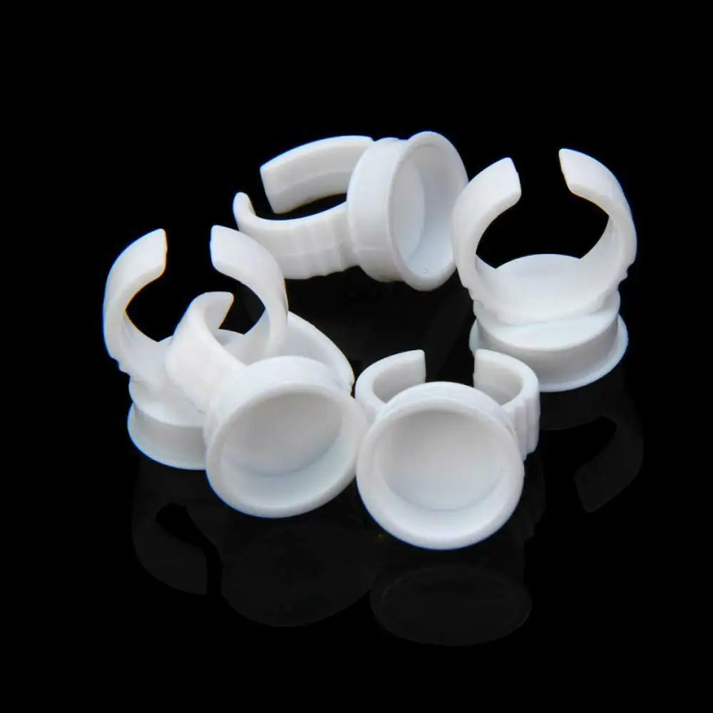 300/500/1000pcs Large Size Plastic Tattoo Pigment Ink Rings Cups Makeup Rings Tattoo Glue Holder Adhesive Makeup Glue Rings