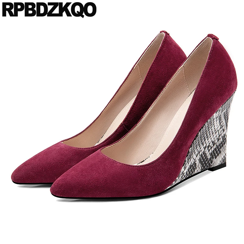 Женская обувь из овчины Указательный палец новинка маленький размер змея Размер