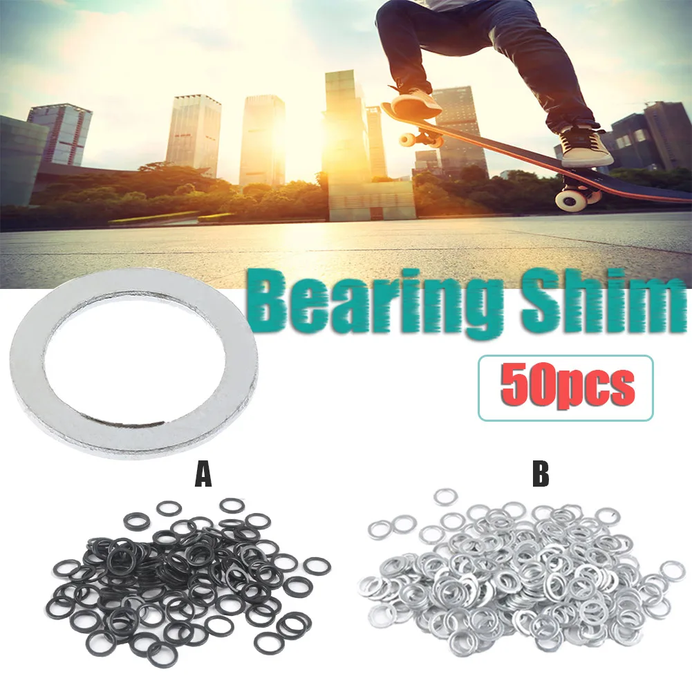 

50pcs Screw Gasket Skateboard Support Accessory Fish Board Bearing Iron O-Ring Black Washers For Longboard Cruiser