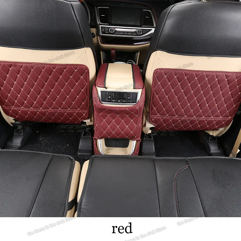 

lsrtw2017 leather car seat anti-kick mat armrest pad for toyota highlander 2013 2014 2015 2016 2017 2018 2019 Kluger accessories