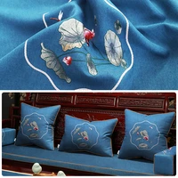 upholstery jacquard fabric linen embroidery woven fabrics sewing textile can be used for patch