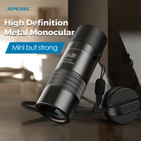 apexel optical 6x close focus monocular telescope for smartphones hd bak4 prism mini telephoto for hunting camping bird watching