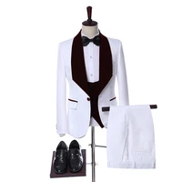 terno masculino slim fit 2022 real photo designs floral white wedding suit for men tailor made bestman 3 pieces set suit men