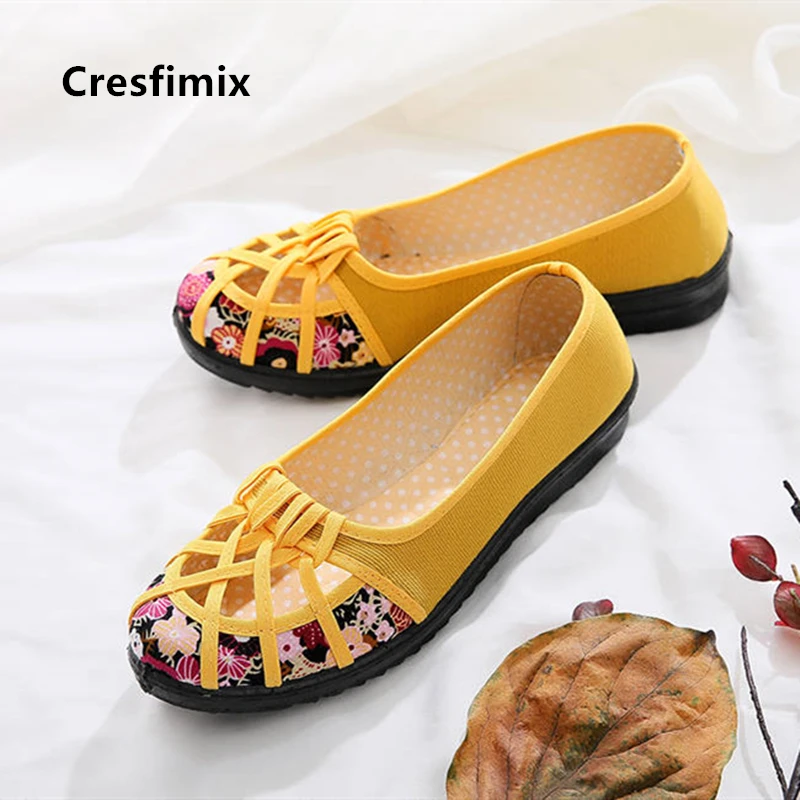 Туфли Cresfmix Женские повседневные дышащие лоферы из сетчатой ткани без застежки
