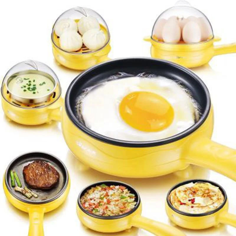 

Многофункциональные бытовые мини омлет для яиц, блинчики, электрическая жареная сковорода для стейка, антипригарная Пароварка для варки яи...