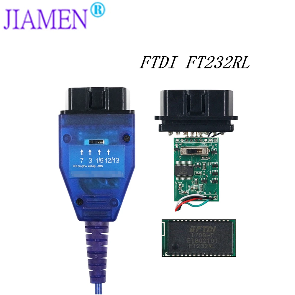 Бесплатная доставка FT232RLChip USB кабеля KKL VAG COM 409 1 OBD2 OBDII диагностический сканер для VW