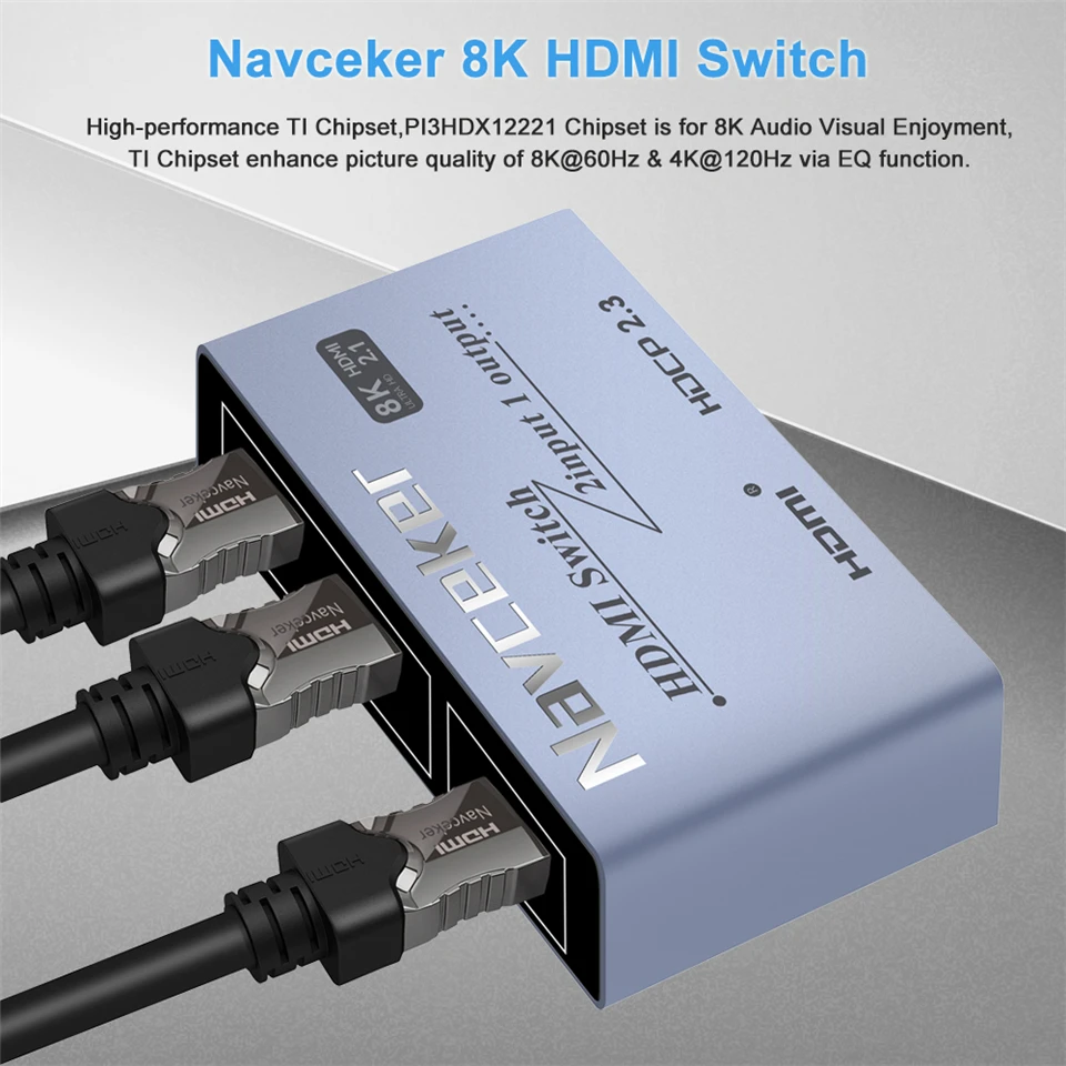 2023 Коммутатор HDMI 2 1-совместимый в 1 выход Ultra 48 Гбит/с 8K @ 60 Гц 4K 120