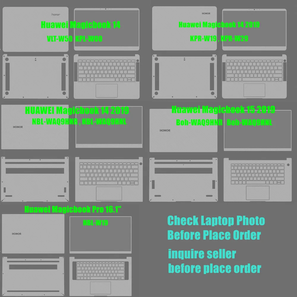 стикер для ноутбука huawei honor magicbook 14 15 2019 ч