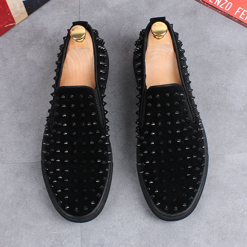 Мужские Сценические туфли из натуральной кожи с заклепками | Обувь