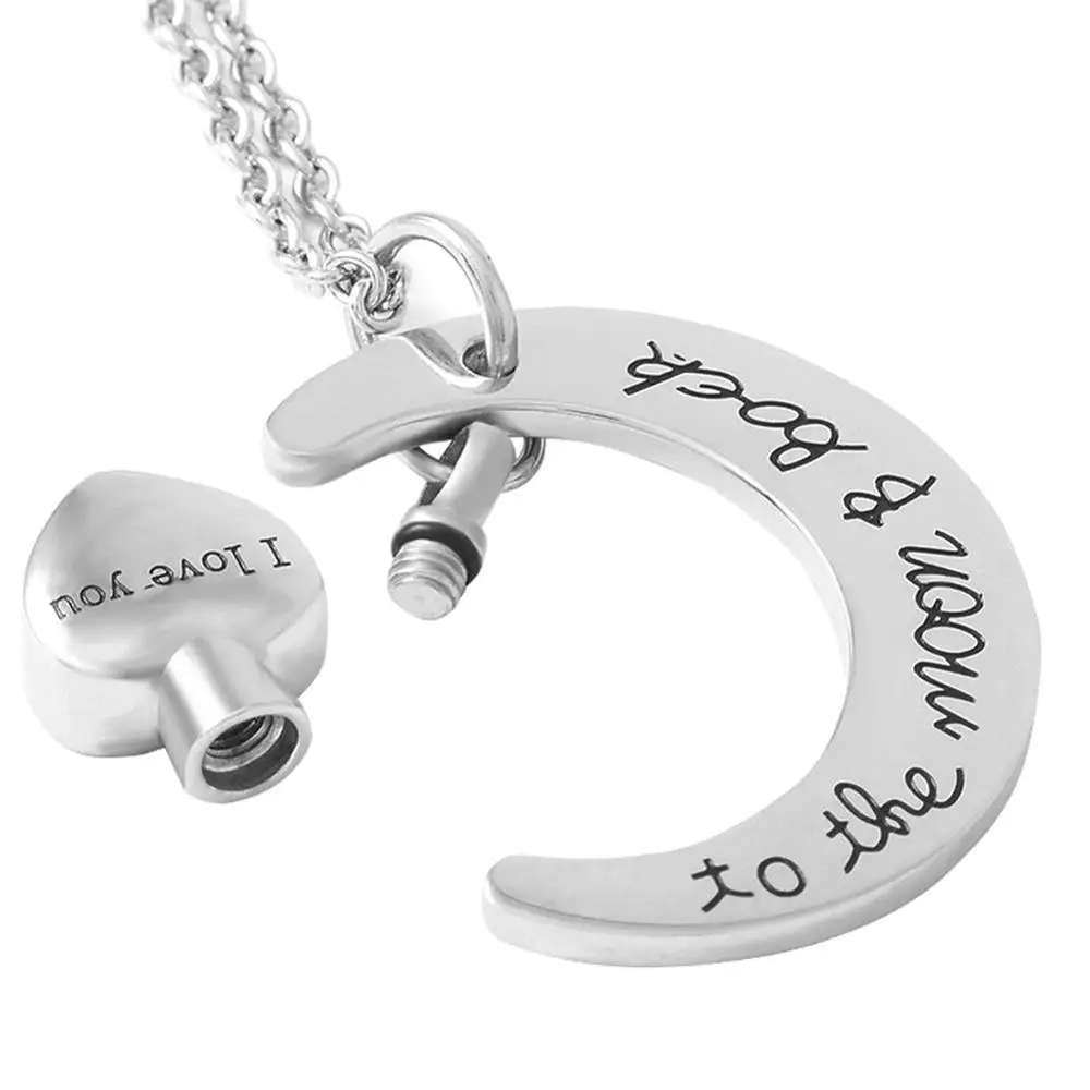 Очаровательная бижутерия I Love You to the Moon and Back Urn ожерелье для праха памятный кулон