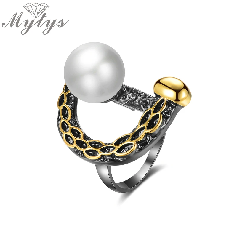 Mytys старые ветки дерева дизайн буквы D формы полые кольца для женщин винтажные