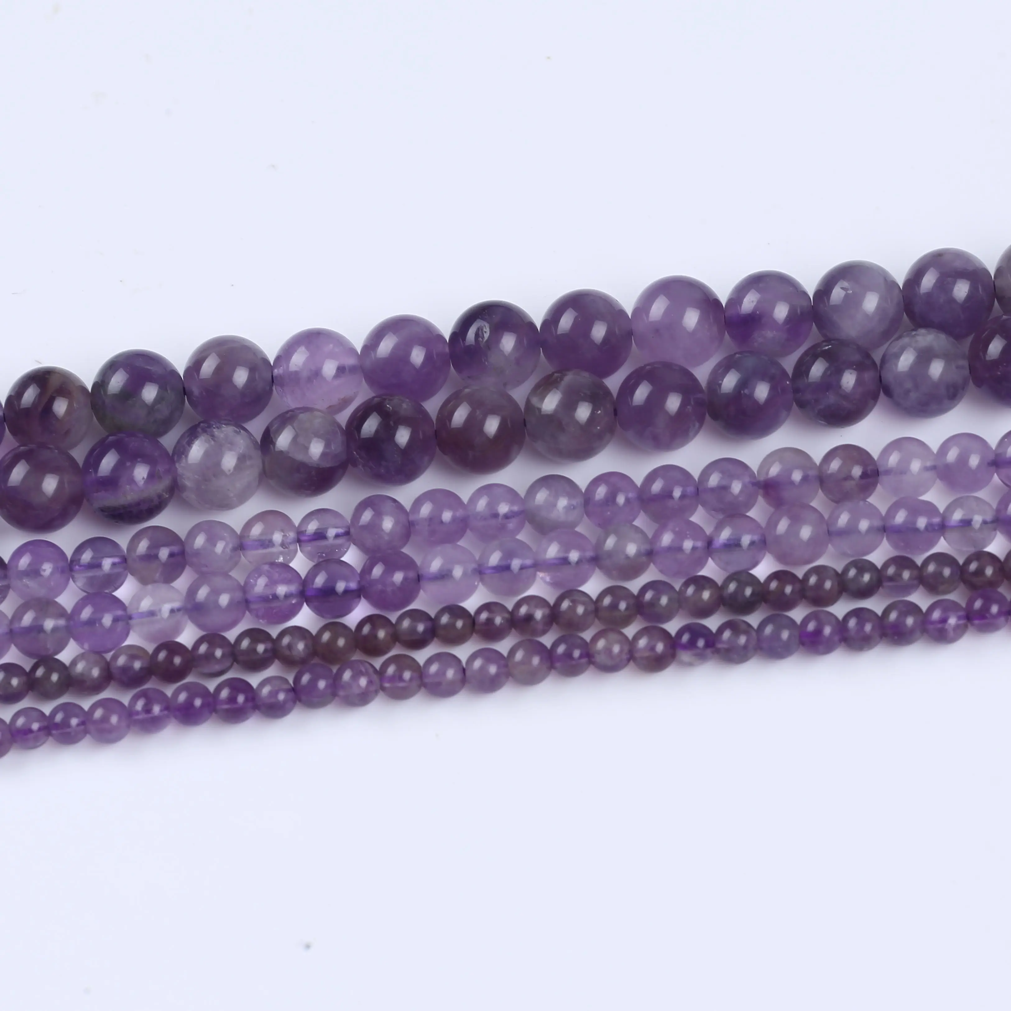

wholesale light natural round loose gemstone amethyst natural stone string DIY beads 8mm