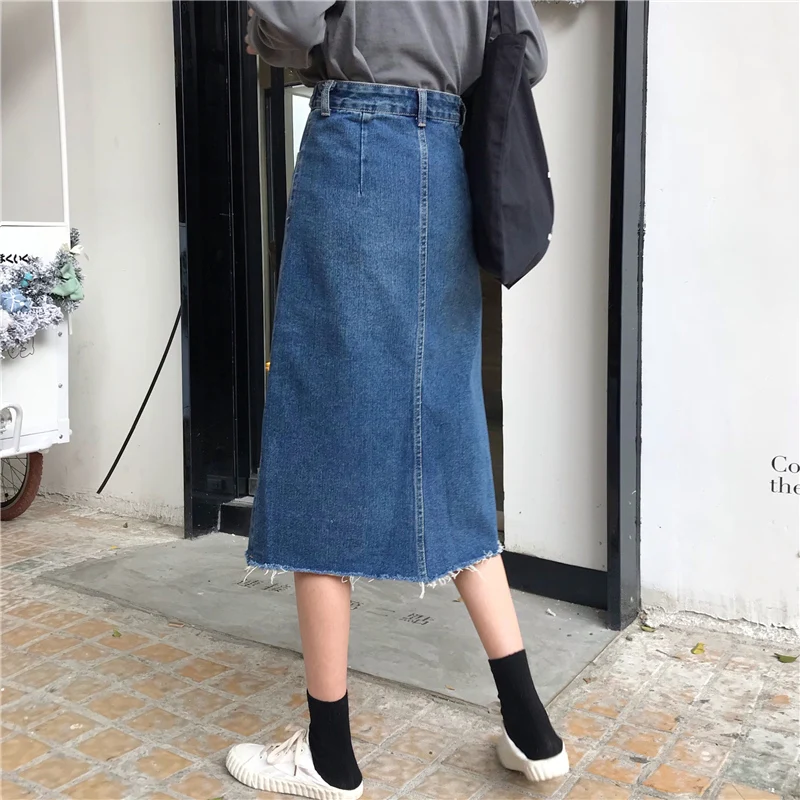 Весна-лето 2020 новая молодежная мода тонкая обтягивающая юбка Джинсовая с высокой