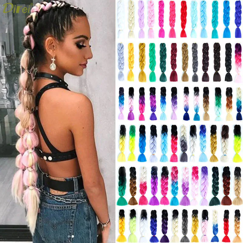 Ful Afro Ombre  Stretched Braiding Hair Extensions  Jumbo Hair Braids For Black Women