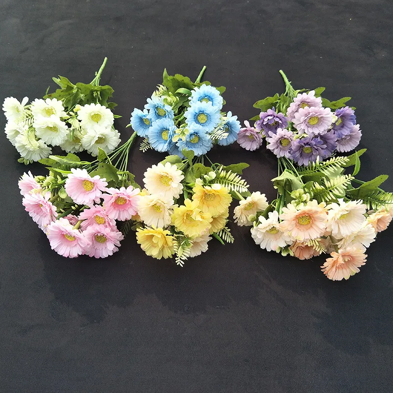 Искусственный цветок с 10 головками имитация герберы пучки для дома свадебные