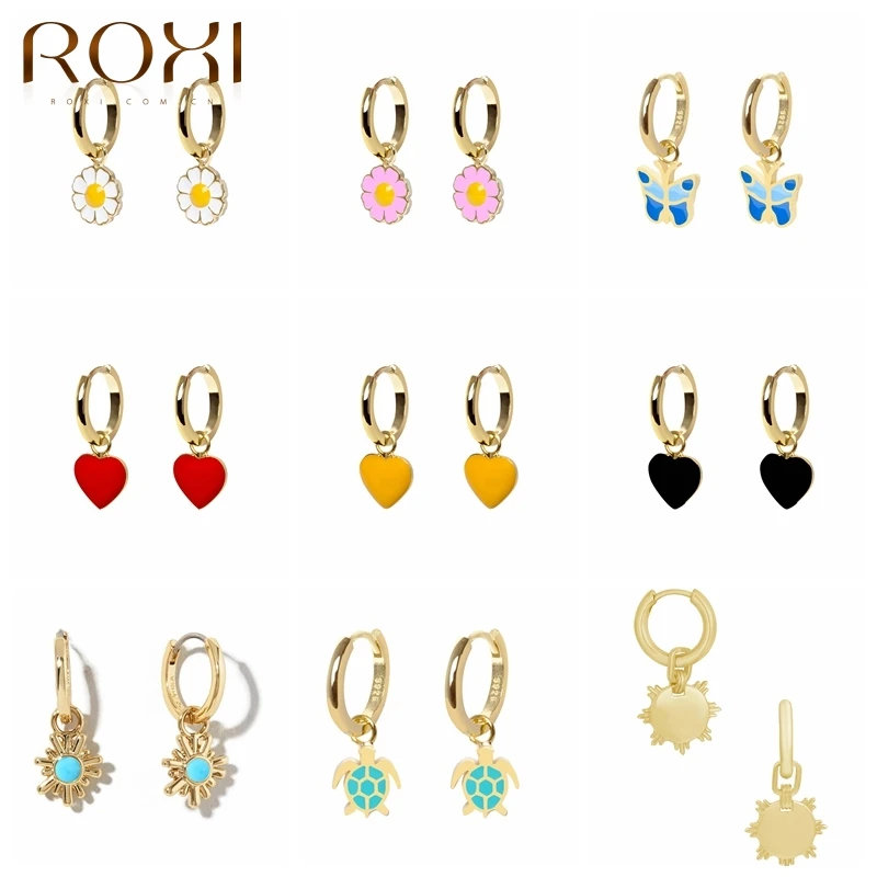 ROXI медь Цвет любят цветок серьги модное ювелирное изделие пирсинг уха кольца