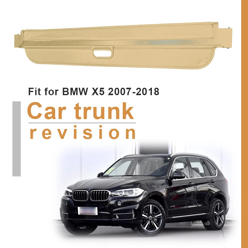

1Set Car Rear Trunk Cargo Cover Curtain For BMW X5 E70 F15 2007-2018 Car-styling Black Security Shield Shade Auto accessories