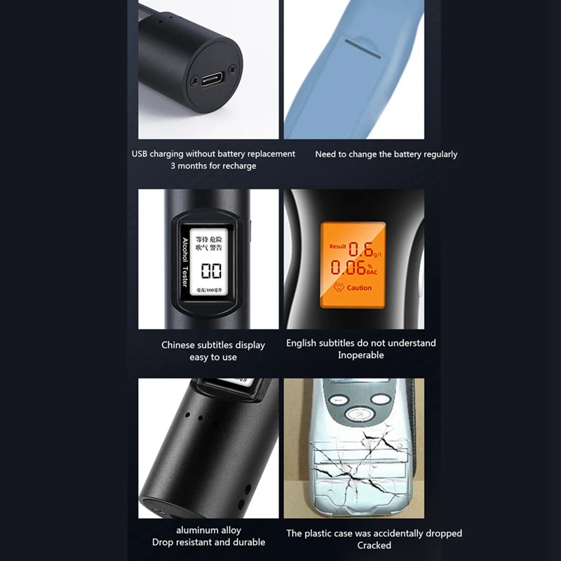 

1 Pcs Breath A-Alcohol Tester with LCD Display Digital ALcohol Detector & 1 Pcs 450Ml Car Electric Heating Mug with Lid