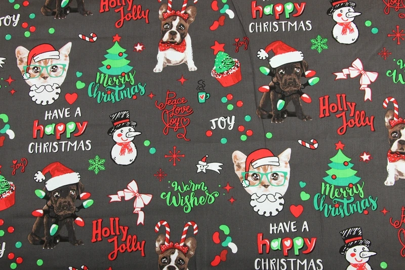 50*140 см Рождественский Французский бульдог кошка искусственный материал ручной