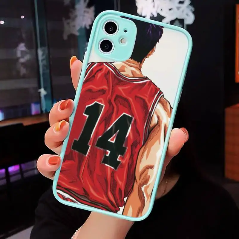 

Slam Dunk anime Phone Case Matte Transparent for iPhone 7 8 11 12 s mini pro X XS XR MAX Plus cover funda