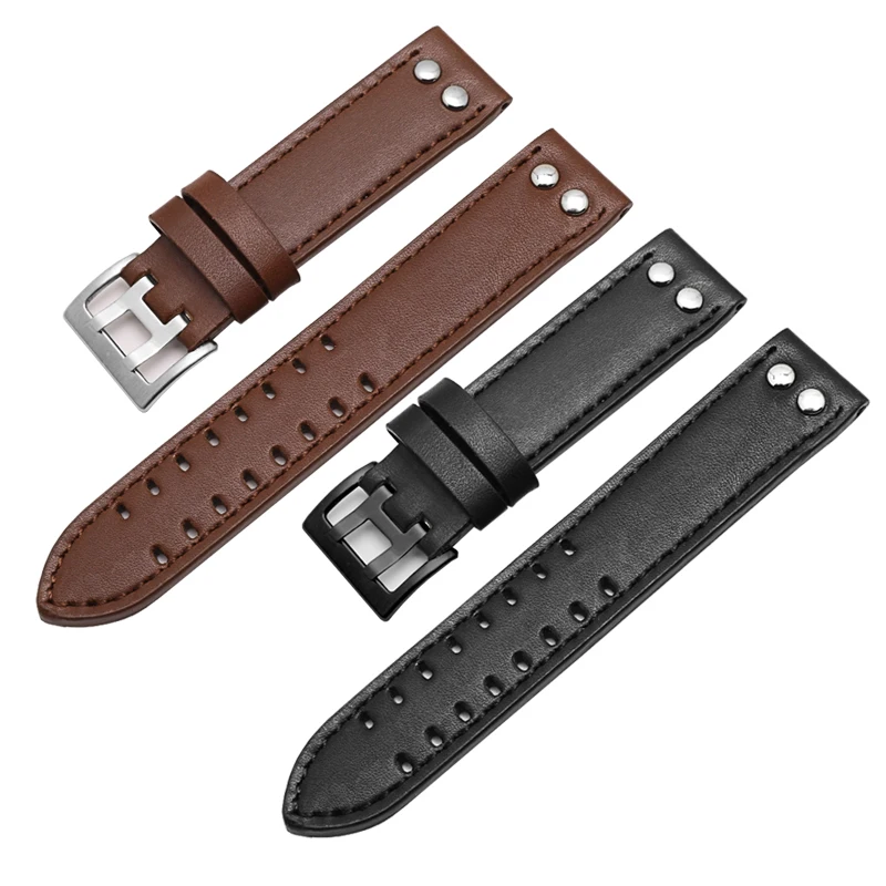 Genuine Leather Watch20mm 22mm Band For Hamilton Khaki Field Watch H760250 H77616533 Watchband Seiko Watch Strap  Button Buckle