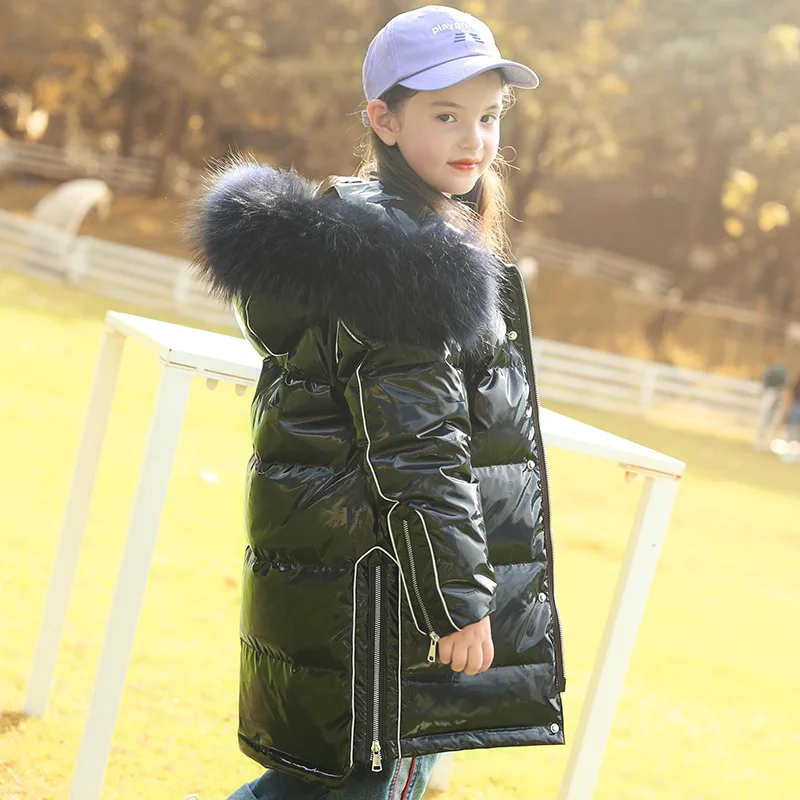 2021 New Children's Winter Down Jacket for girls clothing waterproof Coat Thicken snowsuit Kids clothes parka real Fur 5-14Yrs | Мать и