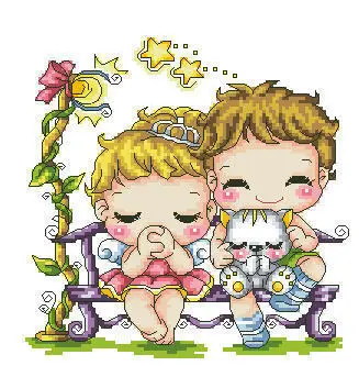 

MM cross stitch kit Lovely Counted Cross Stitch Kit Star Wish Boy and Girl SO