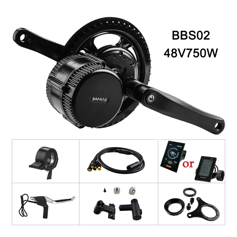 Bafang BBS02B 48V 750 Вт середине приводной двигатель 8fun BBS02 электрический, фара для электровелосипеда в Conversion Kit Bafang BBS02 мощный центральный для е-байка двигателя