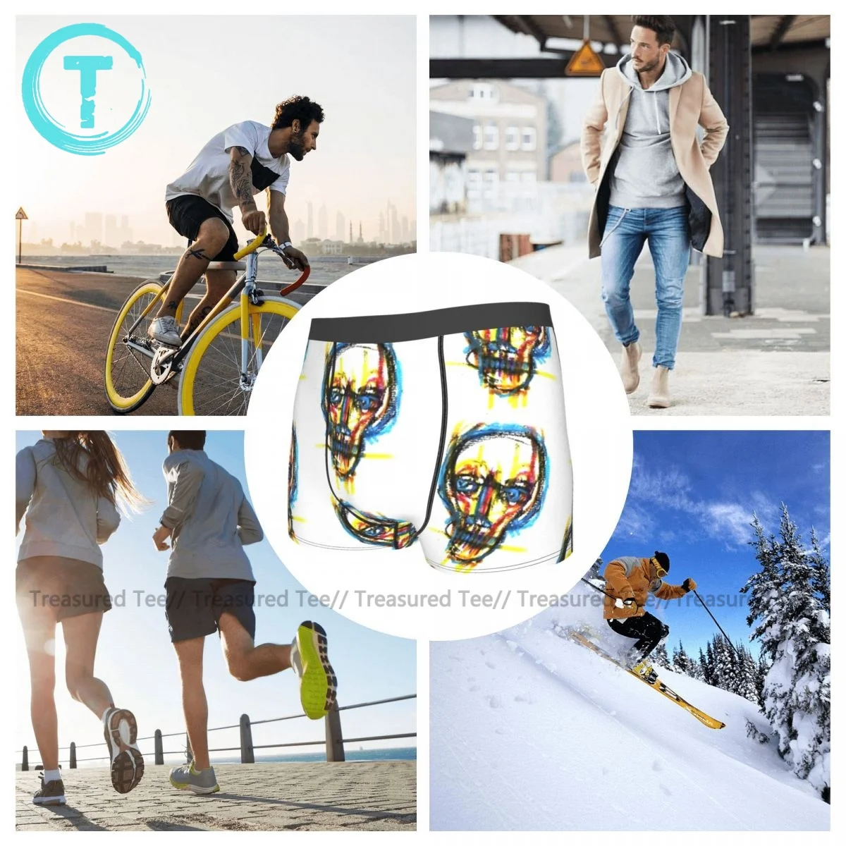 

Basquiat Underwear Funny Hot Sublimation Trunk Polyester Sublimation Male Boxer Brief