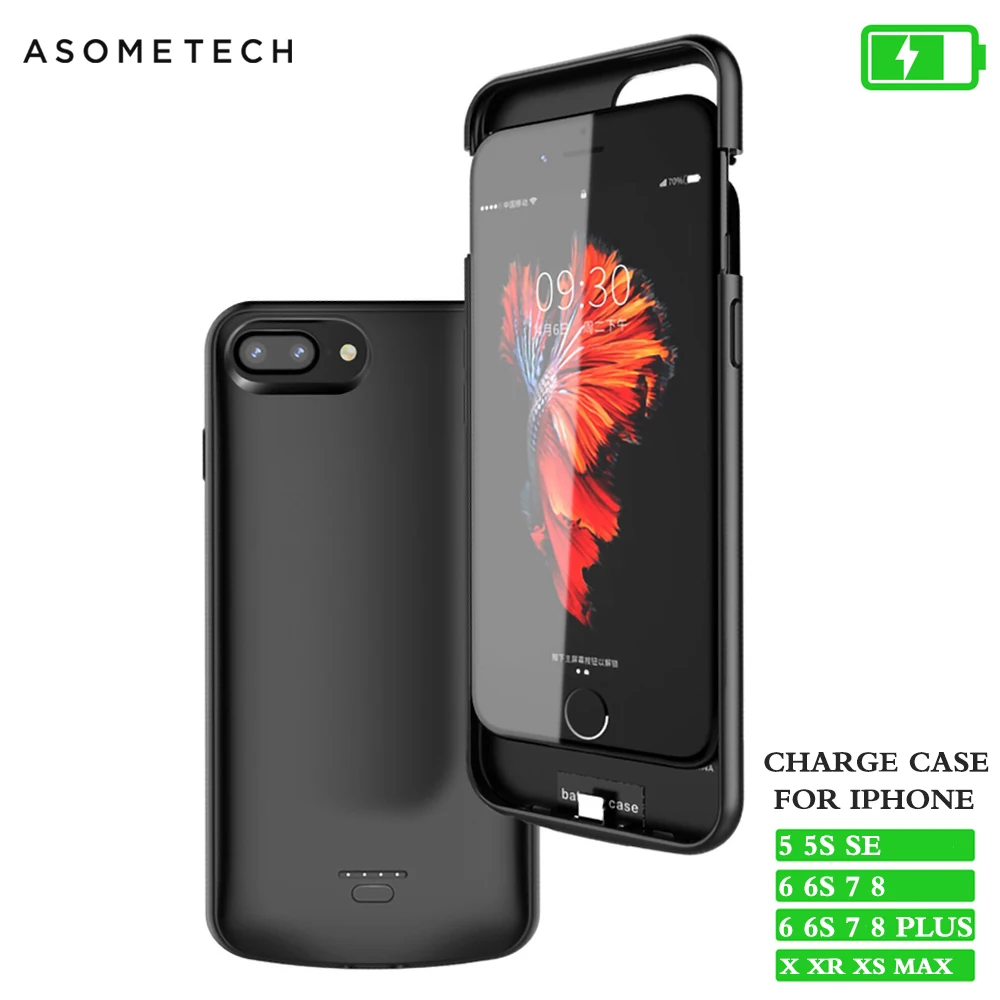 Чехол для аккумулятора iPhone X XS Max XR чехол внешнего тонкий с аудио 6 6S 7 8 Plus 5|Чехлы