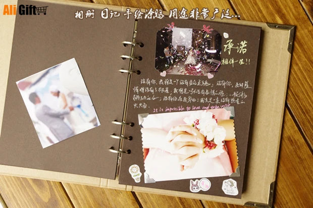 Альбом для скрапбукинга с свободными листьями лаконичный крафт альбом рисунком